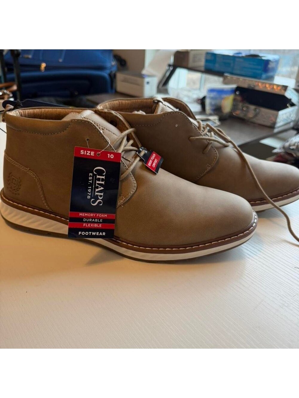 Chaps Chuck Chukka Boot Sand Size 10 Memory Foam Comfort